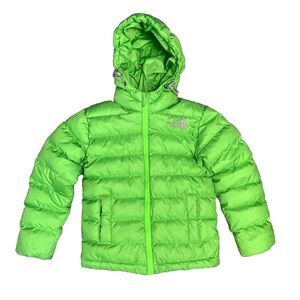 The North Face Summit Series Kids 2T Down Full Zip Hooded Neon Green Jacket